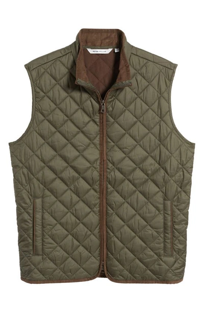 Shop Peter Millar Essex Water Resistant Quilted Travel Vest In Olive