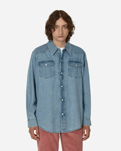 Shop Our Legacy Rider Wash Denim Frontier Shirt In Blue