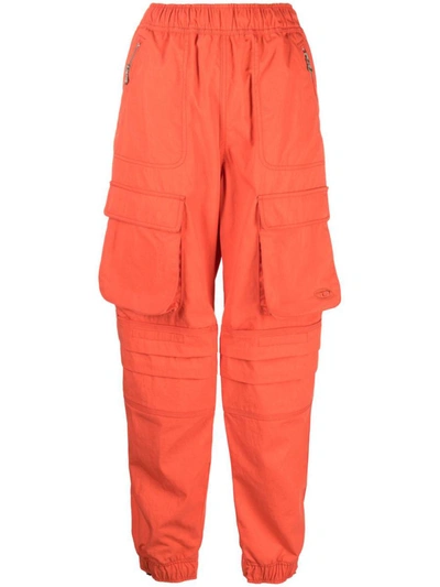Shop Diesel Trousers In Coral Red