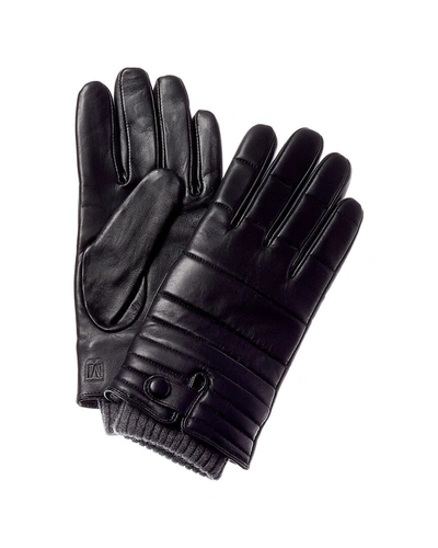 Shop Bruno Magli Touchtech Cashmere-lined Quilted Leather Gloves In Black