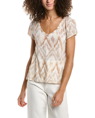 Shop Splendid Skyla Linen-blend T-shirt In Beige