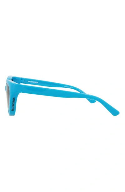 Shop Balenciaga Core 56mm Cat Eye Sunglasses In Light Blue Grey