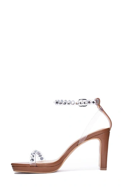 Shop Chinese Laundry Tyler Clear Ankle Strap Sandal In Camel