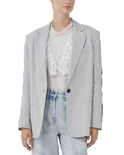 Shop Iro Subi Linen-blend Jacket In Grey