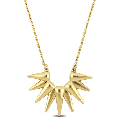 Shop Mimi & Max Sun Ray Necklace In 14k Yellow Gold - 16.5+1 In