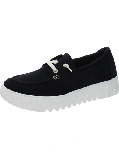 Shop Dr. Scholl's Shoes Get Onboard Womens Canvas Lifestyle Boat Shoes In Black