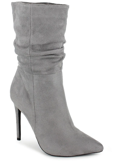 Shop Xoxo Genevie Womens Pull On Pointed Toe Booties In Grey