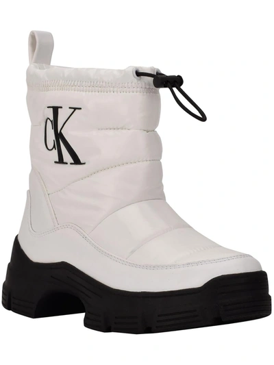 Shop Calvin Klein Jeans Est.1978 Delicia Womens Quilted Ankle Winter & Snow Boots In White