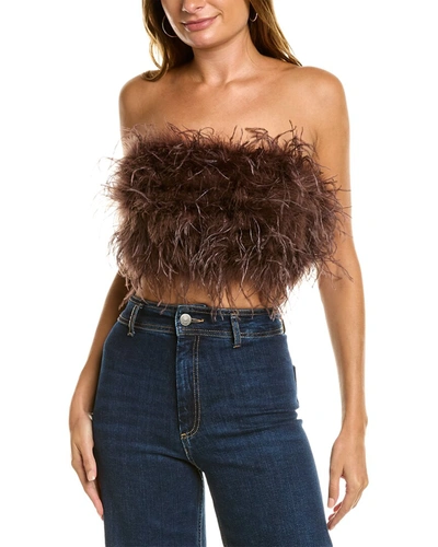 Shop Lamarque Feather Bustier In Gold