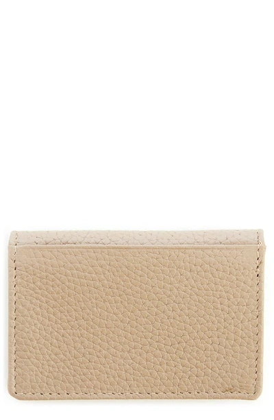 Shop Royce New York Leather Card Case In Taupe - Silver Foil