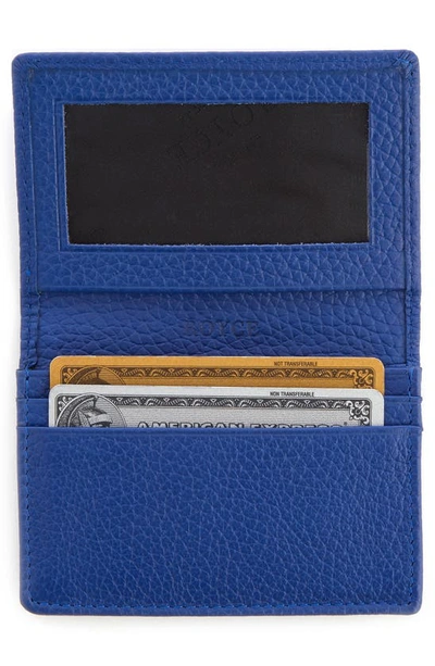 Royce New York Personalized Leather Card Case In Blue - Gold Foil