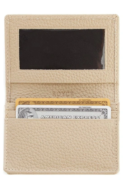 Shop Royce New York Leather Card Case In Taupe - Silver Foil