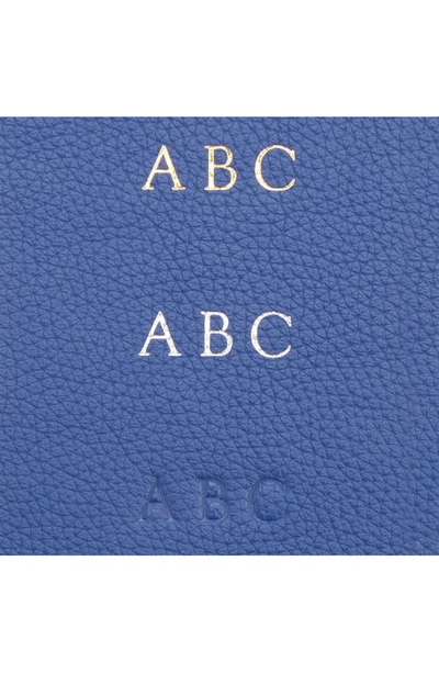 Shop Royce New York Leather Card Case In Blue - Deboss