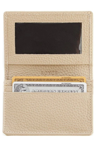 Shop Royce New York Leather Card Case In Taupe - Deboss