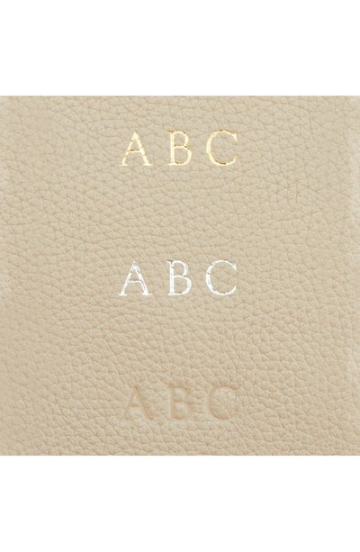Royce New York Leather Card Case In Taupe - Deboss
