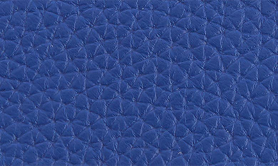 Royce New York Monogrammed Leather Card Holder Wallet In Blue - Silver Foil