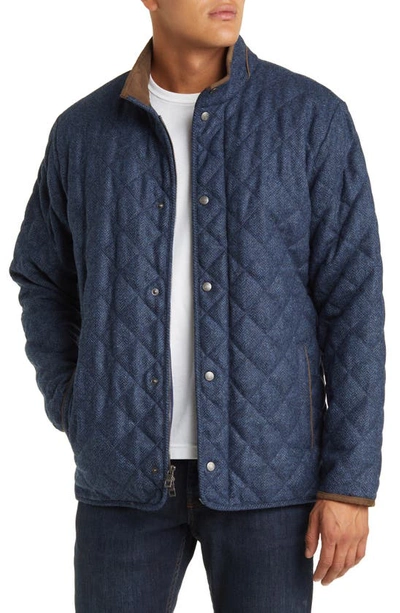 Shop Peter Millar Suffolk Quilted Wool Travel Coat In Star Dust