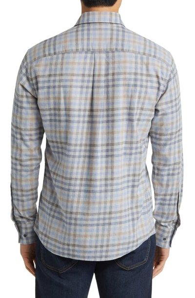 Shop Peter Millar Hill Point Check Button-up Shirt In British Grey