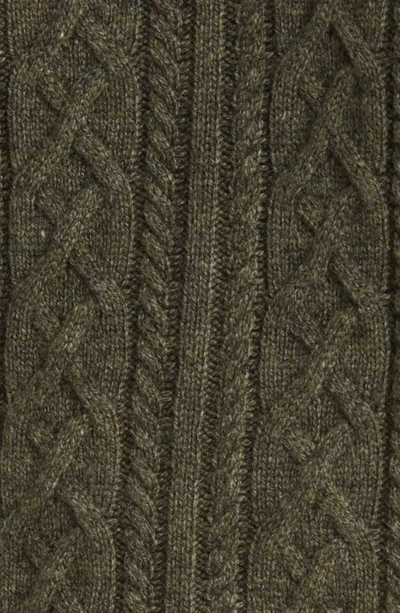 Shop Peter Millar Ridge Cabled Wool Blend Crewneck Sweater In Juniper