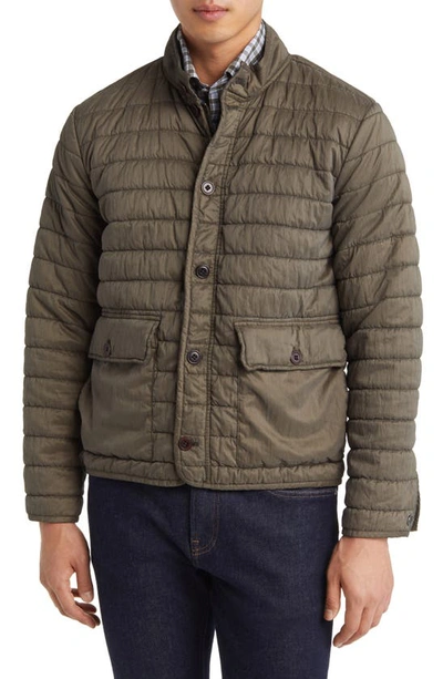 Shop Peter Millar Greenwich Garment Dyed Quilted Bomber Jacket In Juniper