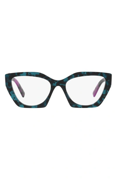 Shop Prada 54mm Cat Eye Optical Glasses In Teal