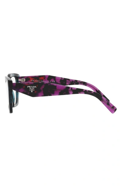 Prada 54mm Cat Eye Optical Glasses In Teal