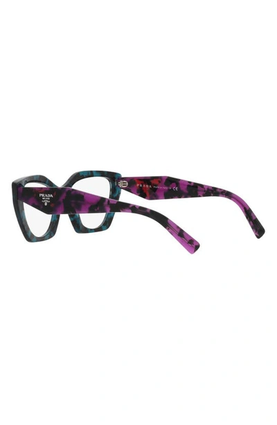 Prada 54mm Cat Eye Optical Glasses In Teal