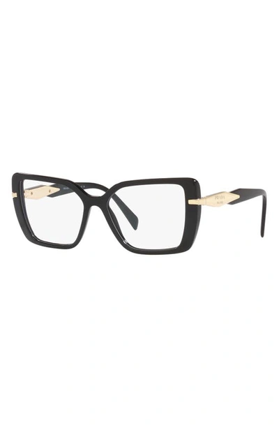 Shop Prada 55mm Square Optical Glasses In Black