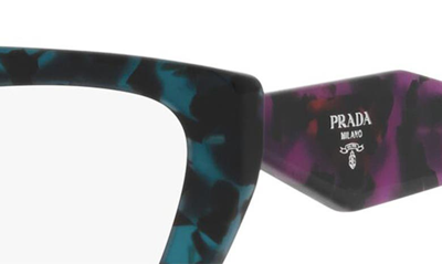 Prada 54mm Cat Eye Optical Glasses In Teal