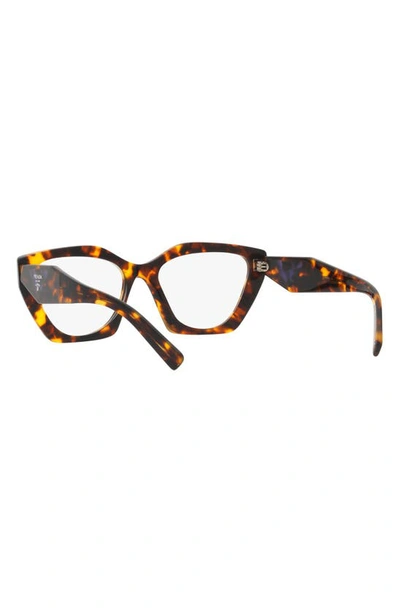 Prada 54mm Cat Eye Optical Glasses In Honey