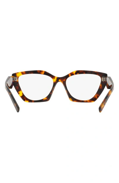 Prada 54mm Cat Eye Optical Glasses In Honey