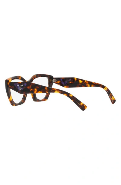 Prada 54mm Cat Eye Optical Glasses In Honey