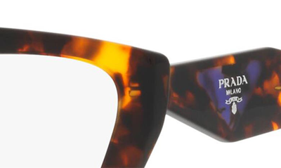 Prada 54mm Cat Eye Optical Glasses In Honey