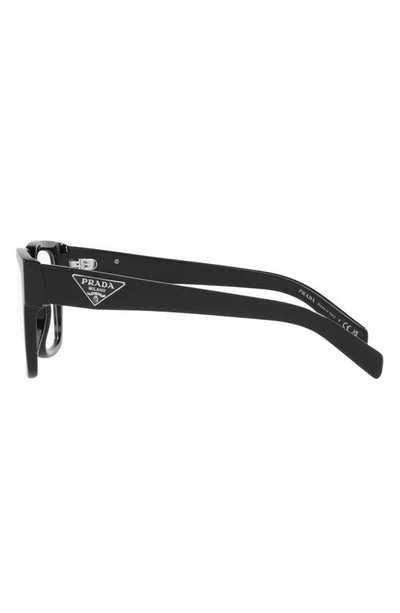 Prada 54mm Square Optical Glasses In Black