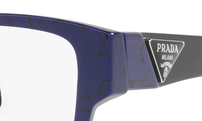 Shop Prada 55mm Rectangular Optical Glasses In Baltic Marble