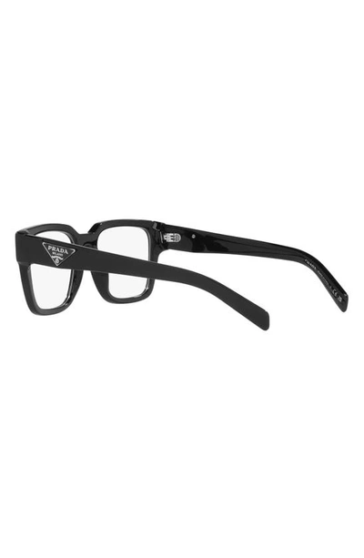Prada 54mm Square Optical Glasses In Black