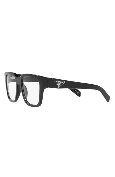 Prada 54mm Square Optical Glasses In Black