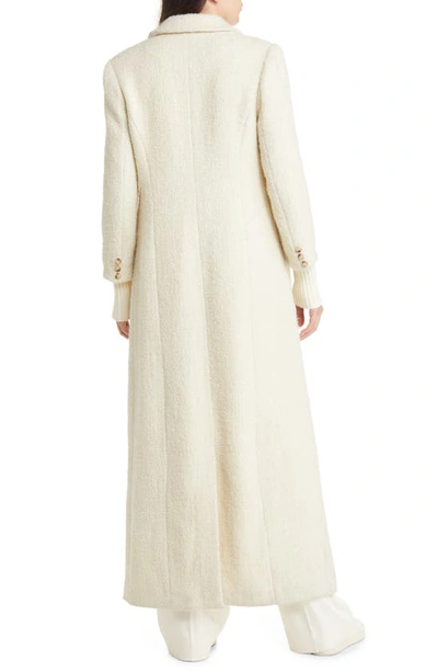 Favorite Daughter The City Longline Wool & Cotton Tweed Coat In White Boucle