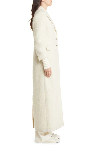 Favorite Daughter The City Longline Wool & Cotton Tweed Coat In White Boucle