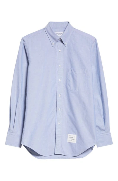 Shop Thom Browne Classic Fit Cotton Button-down Shirt In Light Blue