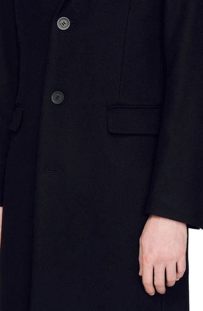 Shop Sandro Apollo Wool Blend Coat In Black