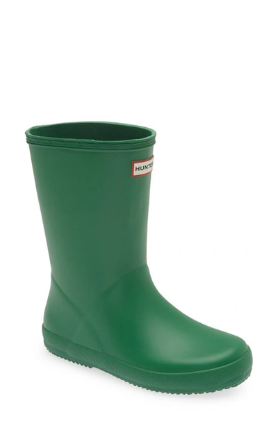 Shop Hunter Kids' First Classic Rain Boot In Twisting Green