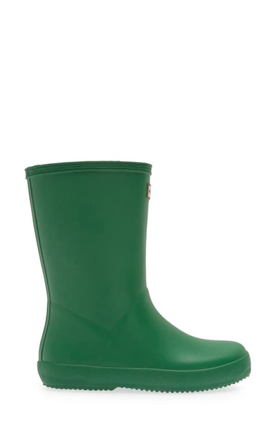 Shop Hunter Kids' First Classic Rain Boot In Twisting Green