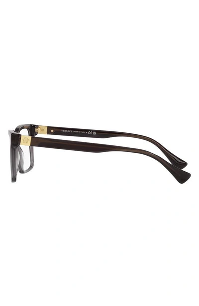 Versace 56mm Rectangular Optical Glasses In Transparent Grey