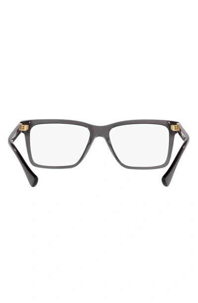 Versace 56mm Rectangular Optical Glasses In Transparent Grey
