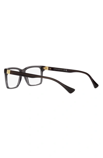 Shop Versace 56mm Rectangular Optical Glasses In Transparent Grey