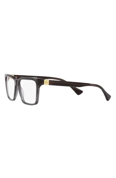Versace 56mm Rectangular Optical Glasses In Transparent Grey