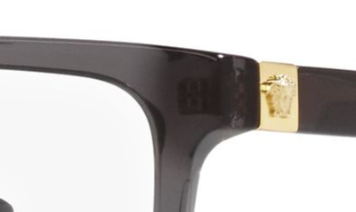 Shop Versace 56mm Rectangular Optical Glasses In Transparent Grey