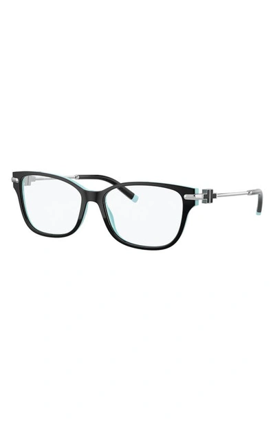 Tiffany & Co 54mm Rectangular Optical Glasses In Black Blue