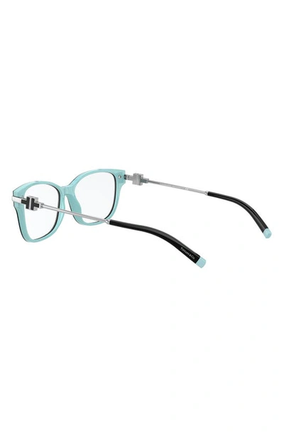 Tiffany & Co 54mm Rectangular Optical Glasses In Black Blue